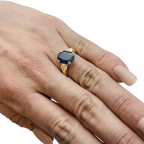 Bague 55 Bague Mauboussin saphir 3.44 cts et diamants. 58 Facettes 30158