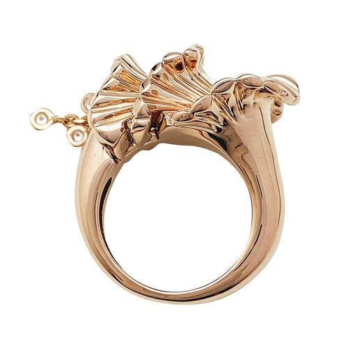 Bague 55 Bague Boucheron, "Exquises confidences", or rose et diamants. 58 Facettes 30662