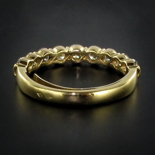 Bague 61 Demi Alliance diamants sur or jaune 58 Facettes 18-077-61