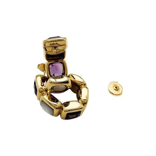 Boucles d'oreilles Boucles d'oreilles Van Cleef & Arpels "Saint Germain" en or jaune, améthystes et nacres. 58 Facettes 30290