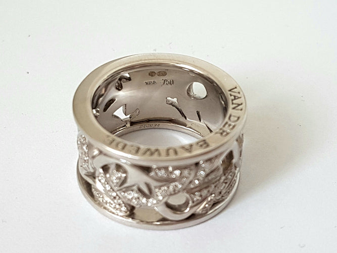 Bague 54 Van der Bauwede Bague Lierre Or blanc Diamant 58 Facettes 00044GD