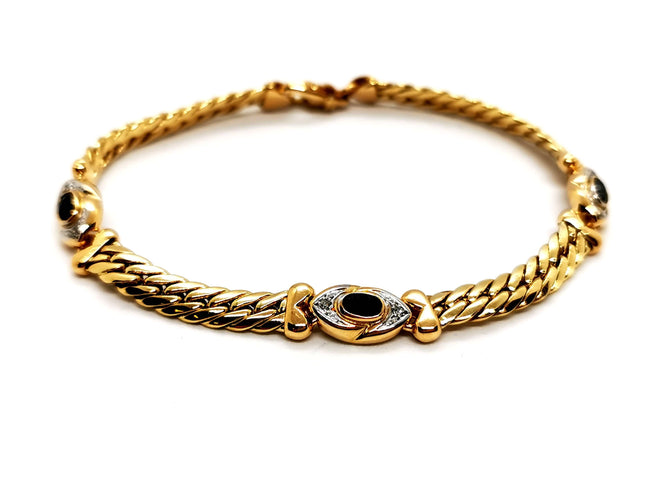Bracelet Bracelet Maille anglaise Or jaune Saphir 58 Facettes 1132937CD