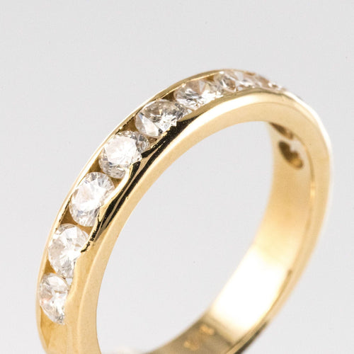 Bague 52 Demi alliance or jaune diamants 58 Facettes 20-257-48