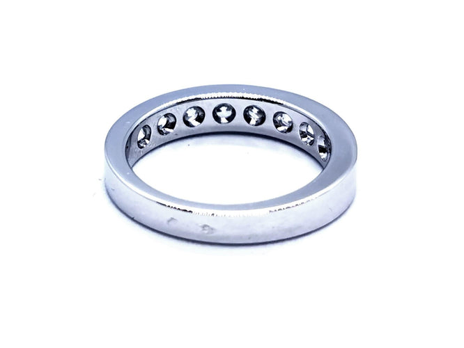 Bague 54 Bague Demie alliance Or blanc Diamant 58 Facettes 1021705CD