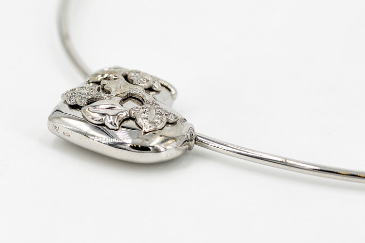 Collier Van der Bauwede Collier Lierre Or blanc Diamant 58 Facettes 00024GD