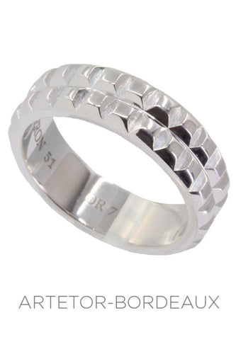 Bague 51 Alliance clou de paris Boucheron or blanc 58 Facettes 31581