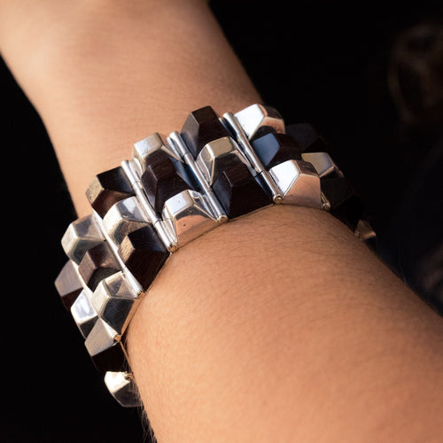 Bracelet Bracelet argent et bois de rose 58 Facettes 20-019