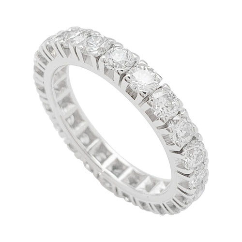 Bague 48 Alliance en or blanc, diamants. 58 Facettes 30169