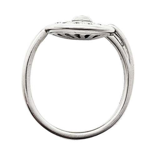 Bague 46 Bague Cartier "Amulette" or blanc et diamants 58 Facettes 30300