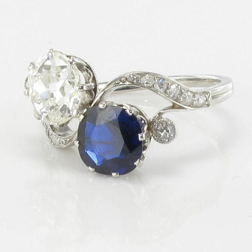 Bague 52 Bague Toi et Moi Saphir et Diamants 58 Facettes 12-028-5264344-54