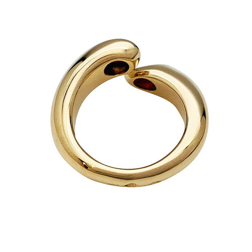 Bague 51 Bague Cartier, "Ellipse Deux Têtes Croisées", or jaune, rubis. 58 Facettes 30438