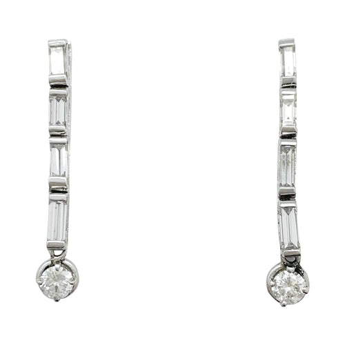 Boucles d'oreilles Boucles d'oreilles diamants en or blanc et platine. 58 Facettes 29622