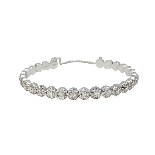 Bracelet Bracelet Messika, modèle "Joy Diamond Halo", diamants et or blanc. 58 Facettes 28125