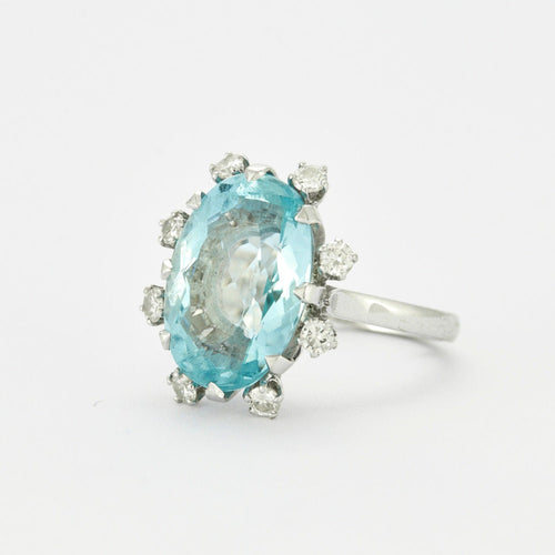 Bague 52 Bague cocktail Aigue-Marine Diamants 58 Facettes 230473