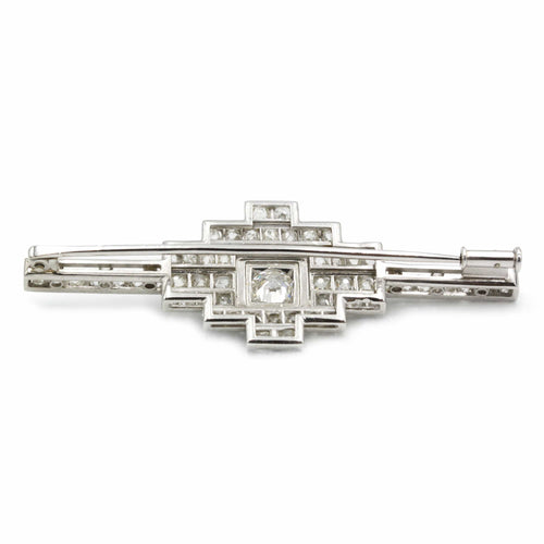 Broche Broche Art-Déco - Or, Platine & diamants 58 Facettes 230084R