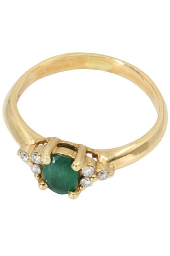 Bague 53 BAGUE MODERNE ÉMERAUDE ET DIAMANTS 58 Facettes 054051