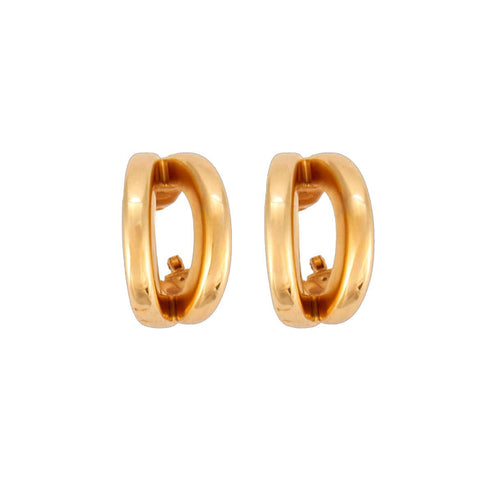 Boucles d'oreilles Doubles créoles Or Jaune 58 Facettes