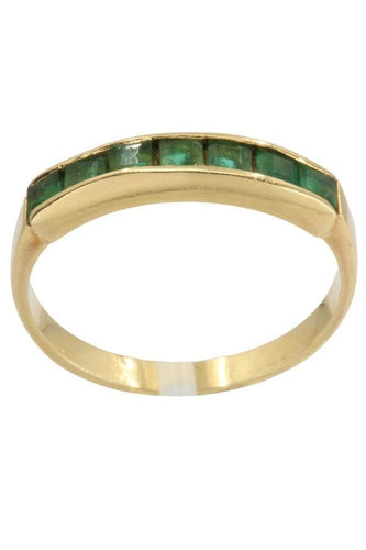 Bague DEMI-ALLIANCE EMERAUDES 58 Facettes 043641