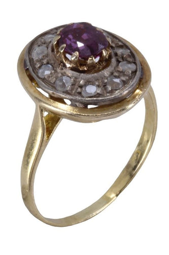 Bague 52 BAGUE MARGUERITE RUBIS ET DIAMANTS 58 Facettes 075171