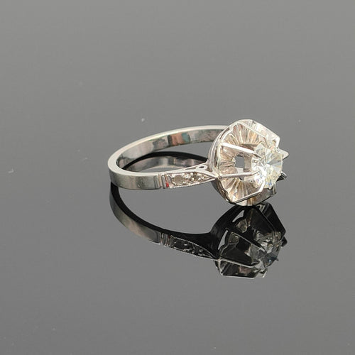 Bague 50 Bague solitaire en Or gris & Diamant 58 Facettes