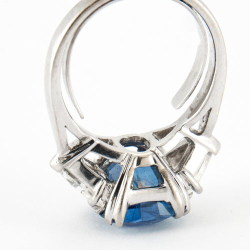 Bague 50 Bague Saphir Ceylan Diamants Or blanc 58 Facettes 1