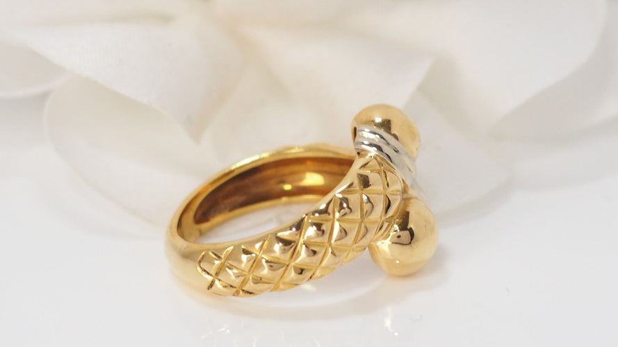 Bague 53 Bague Toi & Moi en Or Jaune & Blanc 58 Facettes 13665