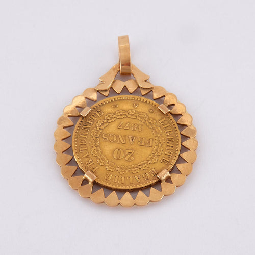 Pendentif Pendentif Pièce 20 francs or 58 Facettes JB14