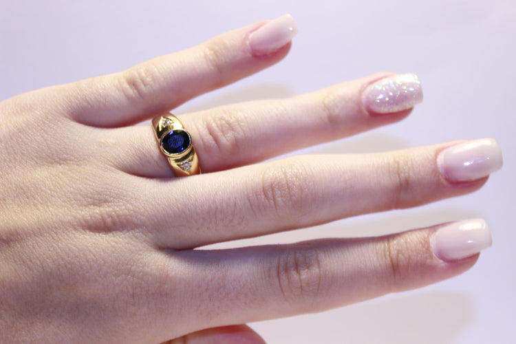 Bague 52 Bague Diamants et Saphir 58 Facettes