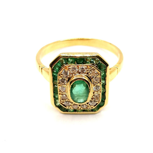 Bague 57 Bague Vintage diamants émeraudes 58 Facettes 3510