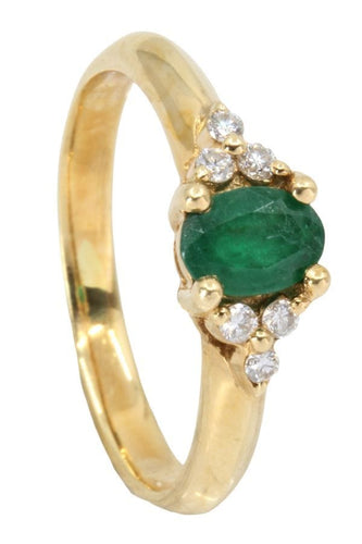 Bague 53 BAGUE MODERNE ÉMERAUDE ET DIAMANTS 58 Facettes 054051