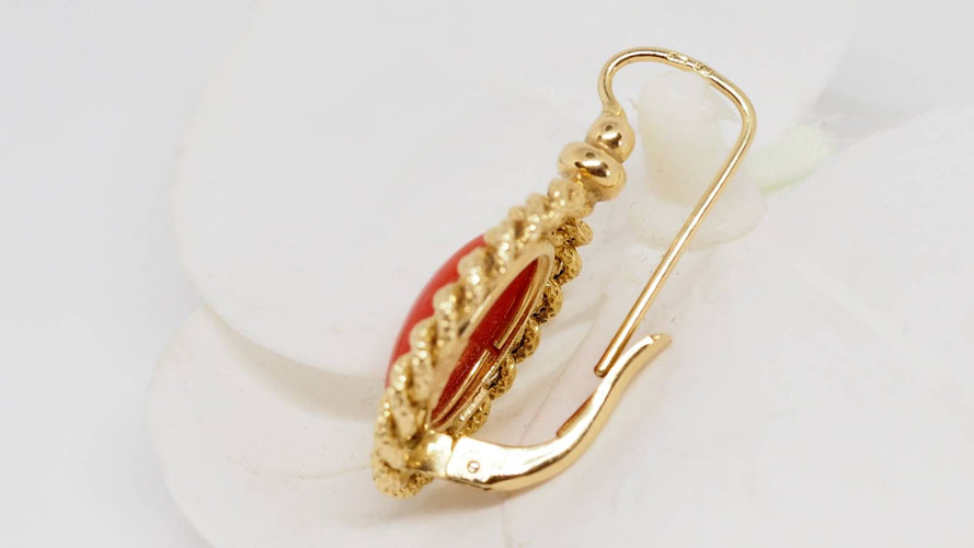 Boucles d'oreilles Boucles d'oreilles en or jaune et corail 58 Facettes 29955