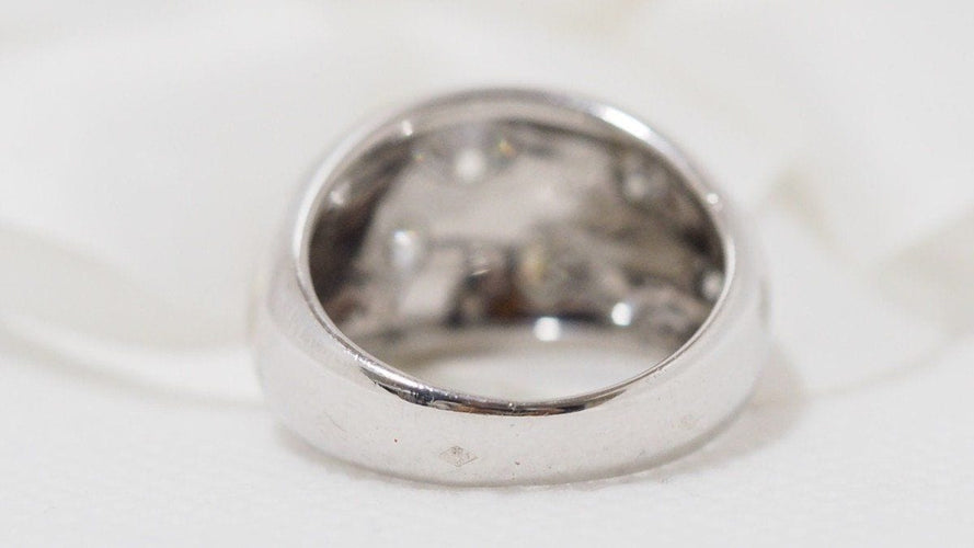 Bague 51 Bague Jonc En Or Blanc Et Diamants 58 Facettes 20924