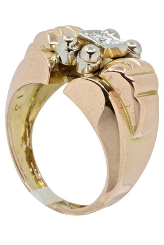 Bague SOLITAIRE DIAMANT ANNÉES 50' 58 Facettes 039221