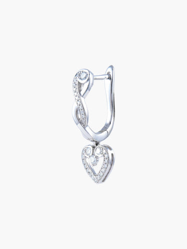 Boucles d'oreilles Boucle d'oreilles Or Blanc Coeurs Diamants 58 Facettes
