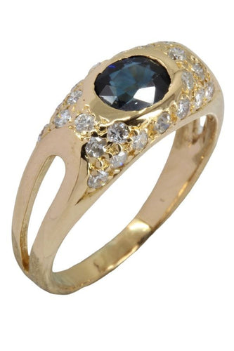 Bague 49 BAGUE MODERNE SAPHIR ET DIAMANTS 58 Facettes 048081