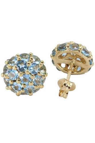 Boucles d'oreilles BOUCLES D'OREILLES DEMI-BOULE TOPAZES 58 Facettes