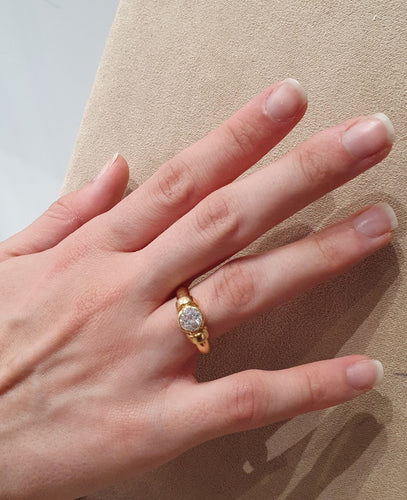 Bague Bague Or Jaune, 18 carats sertie d'un diamant 58 Facettes