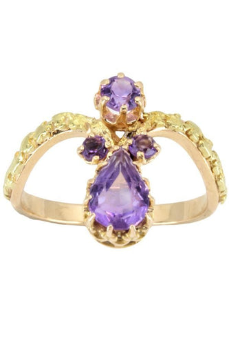 Bague BAGUE ANCIENNE AMÉTHYSTES 58 Facettes 050151