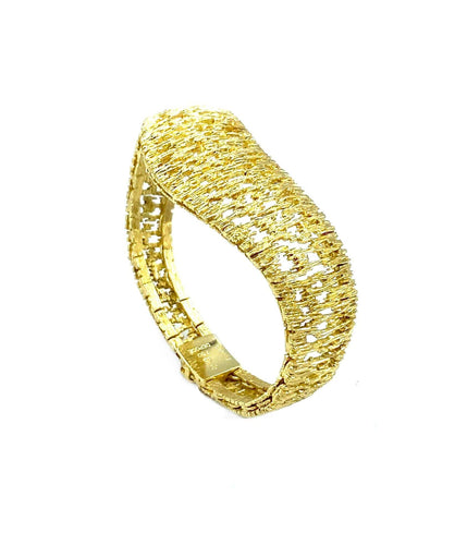 Bracelet OMÉGA/GILBERT ALBERT. Bracelet moderniste or jaune 18K 58 Facettes