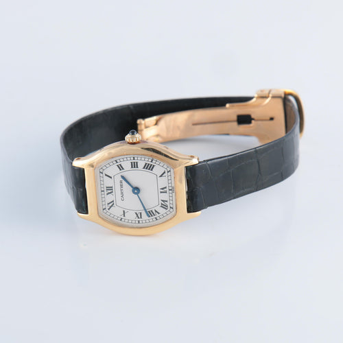 Montre Montre Cartier or jaune modèle tortue 58 Facettes