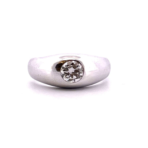 Bague Bague jonc anglais Or blanc Diamant 58 Facettes