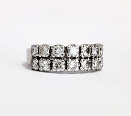 Bague 56 Bague diamants double rangs 58 Facettes 1-920/2