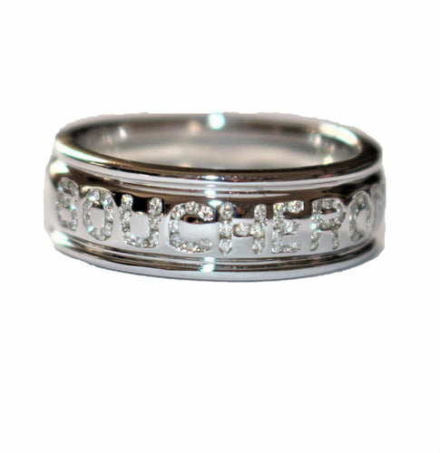 Bague 55 Bague jonc BOUCHERON or blanc et brillants 58 Facettes 411