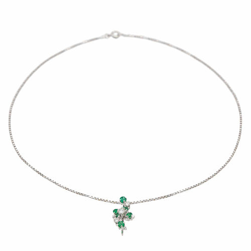Collier Collier Pendentif Or Blanc Emeraude 58 Facettes 2601197CN