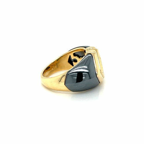 Bague 52 Bague en or hématite et tourmaline Bulgari 58 Facettes