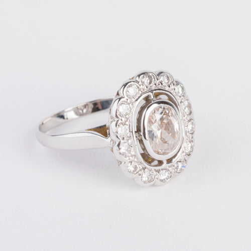 Bague Bague marguerite en or gris et diamant 58 Facettes 0