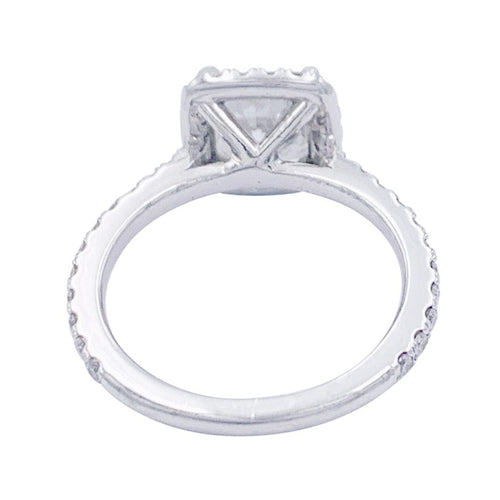Bague 51 Bague diamant coussin, platine. 58 Facettes 32601
