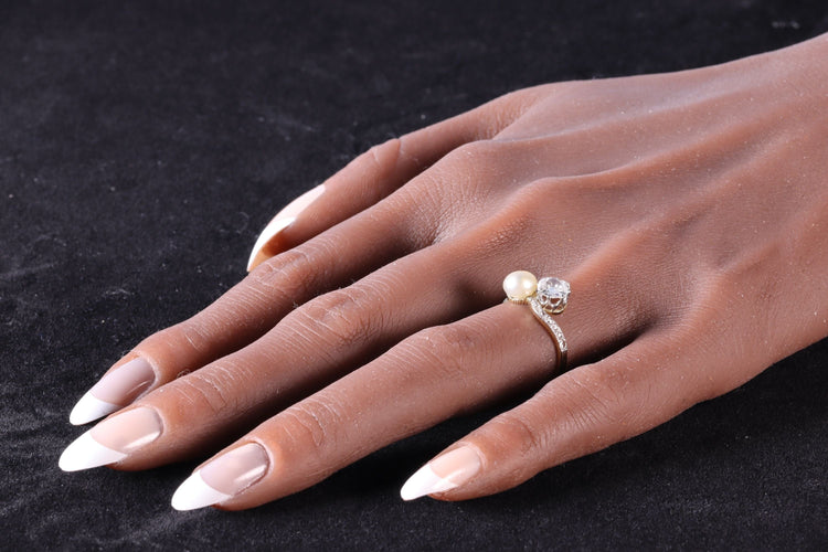 Bague 52 Amour historique : une bague Toi et Moi de 1900 58 Facettes 24029-0360