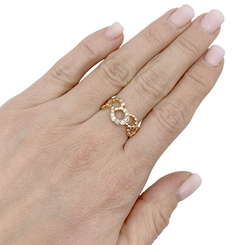 Bague 55 Bague Dior "Archi Dior Milieu du siècle", or rose, diamants. 58 Facettes 33331