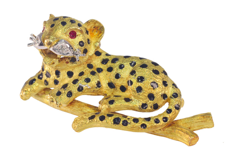 Broche Broche léopard en Or jaune & diamants 58 Facettes 22130-0011